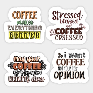 Coffee quotes sticker pack Sticker